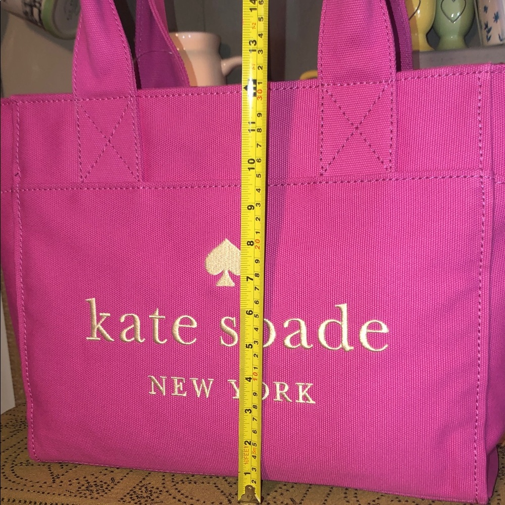 Kate Spade Jett Large Canvas Tote Magenta - Picture 9 of 13